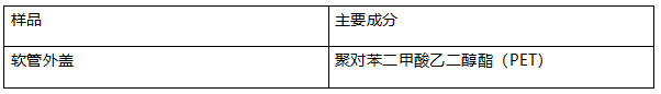 软管外盖PET塑料主成分定性成分分析