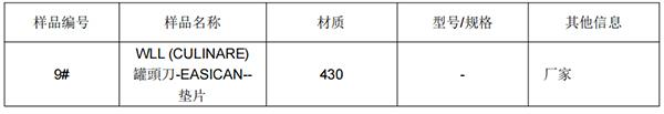 罐头刀垫片403不锈钢成分分析