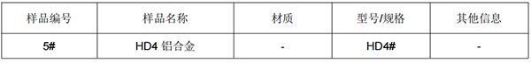 HD4 铝合金成分分析