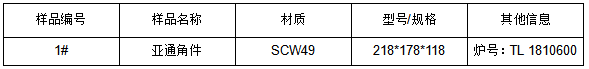 SCW49亚通角件成分分析
