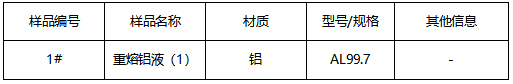 重熔铝液成分检测