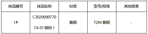 紫铜片成分分析