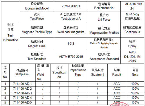 钢结构焊缝磁粉探伤检测