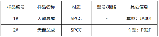 天窗总成成分分析