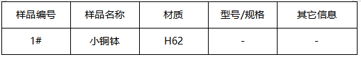 小铜钵成分分析