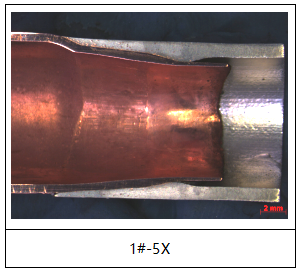 铜铝焊接连接管焊缝宏观测试